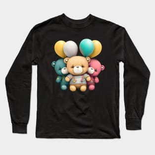 Teddy Bears with Balloons Long Sleeve T-Shirt